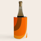 70s Retro Groove Minimalist Mid Century Modern Abstract in 1970s Brown and Orange Wine Chiller Gallery Image 2