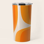 70s Retro Groove Minimalist Mid Century Modern Abstract in 1970s Brown and Orange Travel Mug Gallery Image 1