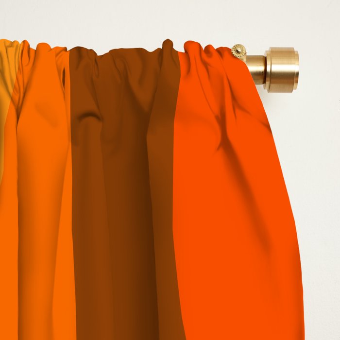 70s Retro Groove Minimalist Mid Century Modern Abstract in 1970s Brown and Orange Window Curtain Gallery Image 2
