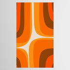 70s Retro Groove Minimalist Mid Century Modern Abstract in 1970s Brown and Orange Tablecloth Gallery Image 2