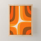 70s Retro Groove Minimalist Mid Century Modern Abstract in 1970s Brown and Orange Mini Art Print Gallery Image 1