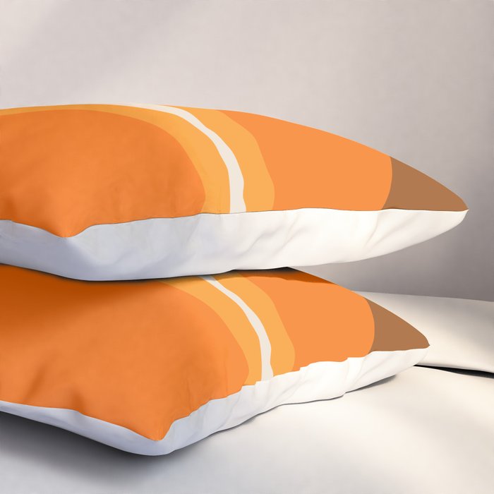 70s Retro Groove Minimalist Mid Century Modern Abstract in 1970s Brown and Orange Pillow Sham Gallery Image 3