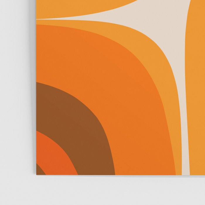 70s Retro Groove Minimalist Mid Century Modern Abstract in 1970s Brown and Orange Poster Gallery Image 3