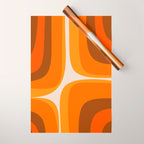 70s Retro Groove Minimalist Mid Century Modern Abstract in 1970s Brown and Orange Wrapping Paper Gallery Image 1