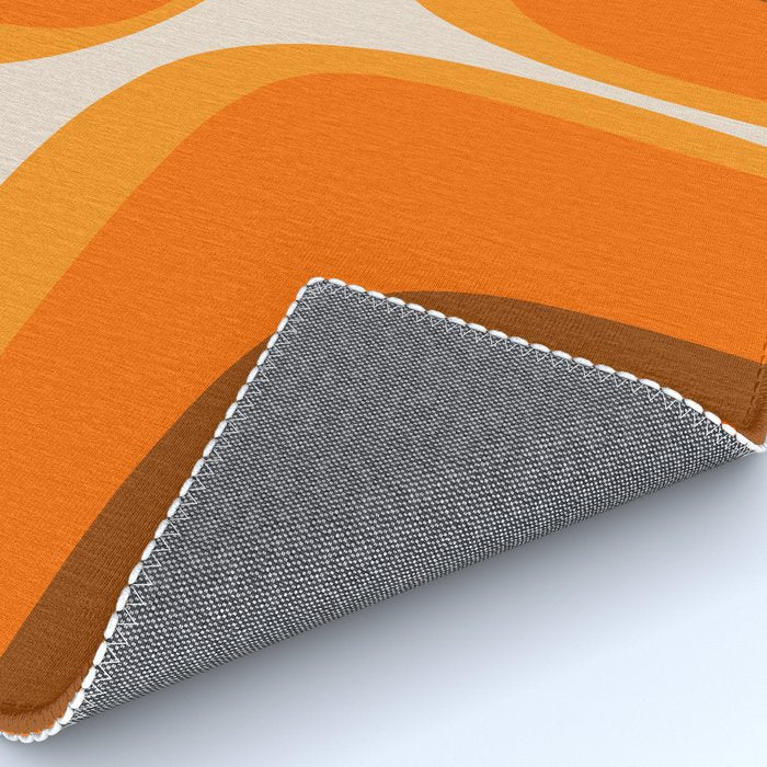 70s Retro Groove Minimalist Mid Century Modern Abstract in 1970s Brown and Orange Rug Gallery Image 4