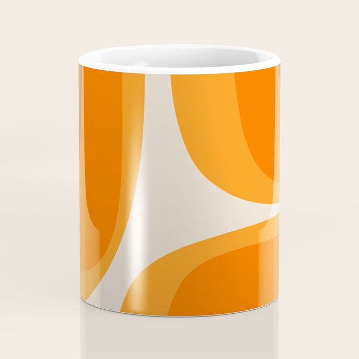 70s Retro Groove Minimalist Mid Century Modern Abstract in 1970s Brown and Orange Coffee Mug Gallery Image 4