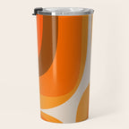 70s Retro Groove Minimalist Mid Century Modern Abstract in 1970s Brown and Orange Travel Mug Gallery Image 3
