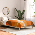 70s Retro Groove Minimalist Mid Century Modern Abstract in 1970s Brown and Orange Comforter Gallery Image 2
