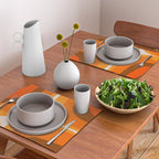 70s Retro Groove Minimalist Mid Century Modern Abstract in 1970s Brown and Orange Placemat Gallery Image 2