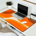 70s Retro Groove Minimalist Mid Century Modern Abstract in 1970s Brown and Orange Desk Mat Gallery Image 2