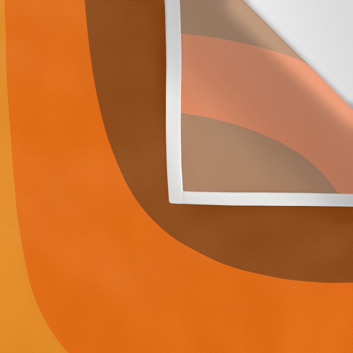 70s Retro Groove Minimalist Mid Century Modern Abstract in 1970s Brown and Orange Wall Tapestry Gallery Image 3