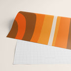 70s Retro Groove Minimalist Mid Century Modern Abstract in 1970s Brown and Orange Wrapping Paper Gallery Image 2