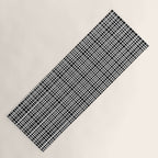 Fine Weave Retro Modern Mid-Century Pattern in White and Black Yoga Mat Gallery Image 1
