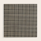 Fine Weave Retro Modern Mid-Century Pattern in White and Black Wood Wall Art Gallery Image 1