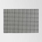 Fine Weave Retro Modern Mid-Century Pattern in White and Black Rug Gallery Image 2