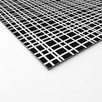 Fine Weave Retro Modern Mid-Century Pattern in White and Black Welcome Mat Gallery Image 2