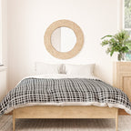 Fine Weave Retro Modern Mid-Century Pattern in White and Black Duvet Cover Gallery Image 3
