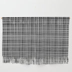 Fine Weave Retro Modern Mid-Century Pattern in White and Black Wall Hanging Gallery Image 1