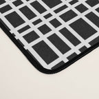Fine Weave Retro Modern Mid-Century Pattern in White and Black Desk Mat Gallery Image 4