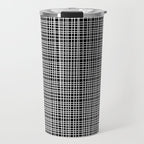 Fine Weave Retro Modern Mid-Century Pattern in White and Black Travel Mug Gallery Image 1