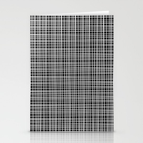Fine Weave Retro Modern Mid-Century Pattern in White and Black Stationery Card Gallery Image 2