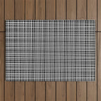 Fine Weave Retro Modern Mid-Century Pattern in White and Black Outdoor Rug Gallery Image 1