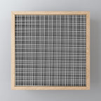 Fine Weave Retro Modern Mid-Century Pattern in White and Black Mini Art Print Gallery Image 1
