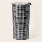 Fine Weave Retro Modern Mid-Century Pattern in White and Black Travel Mug Gallery Image 2