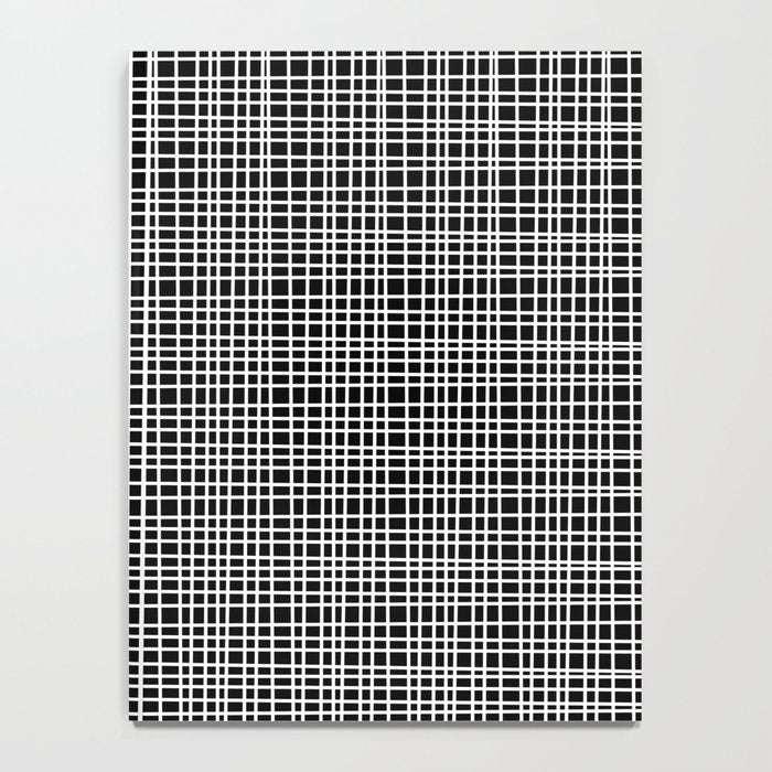 Fine Weave Retro Modern Mid-Century Pattern in White and Black Notebook Gallery Image 4