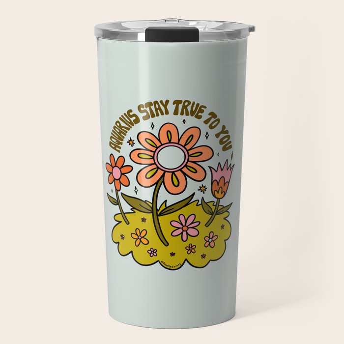 Aquarius Flower Travel Mug Gallery Image 1
