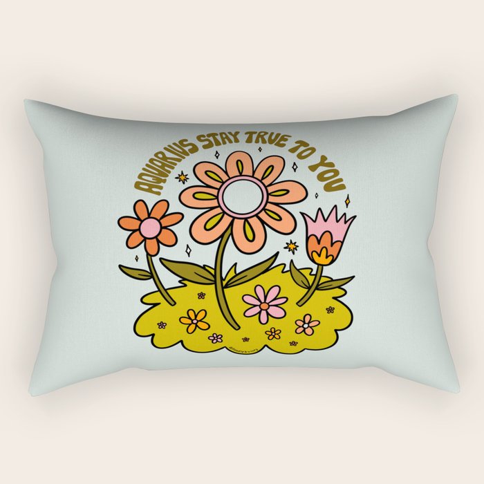 Aquarius Flower Rectangular Pillow Gallery Image 2