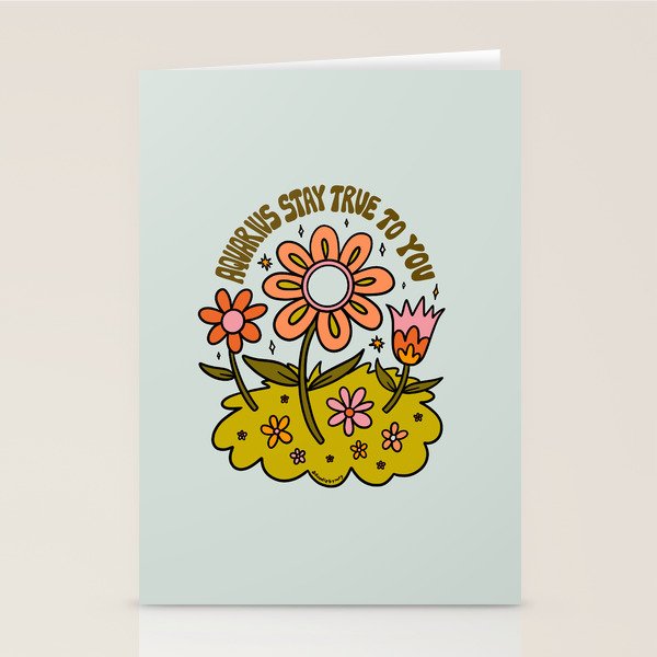 Aquarius Flower Stationery Card Gallery Image 2