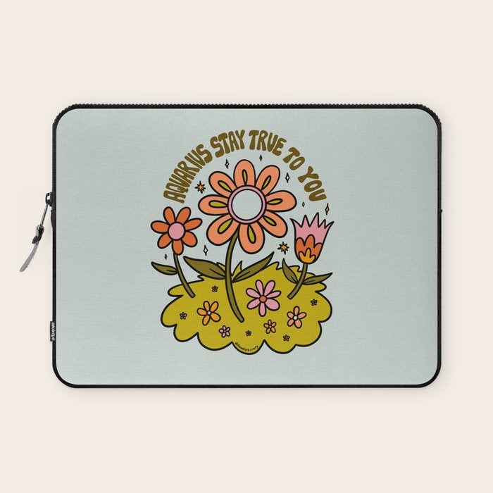 Aquarius Flower Laptop Sleeve Gallery Image 1