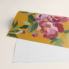 Happy peony with mustard yellow background Wrapping Paper Gallery Image 2