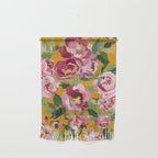 Happy peony with mustard yellow background Wall Hanging Gallery Image 1