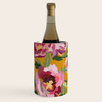 Happy peony with mustard yellow background Wine Chiller Gallery Image 1