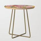 Happy peony with mustard yellow background Side Table Gallery Image 1