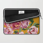 Happy peony with mustard yellow background Laptop Sleeve Gallery Image 2
