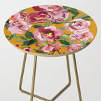 Happy peony with mustard yellow background Side Table Gallery Image 2