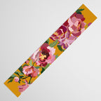 Happy peony with mustard yellow background Table Runner Gallery Image 3