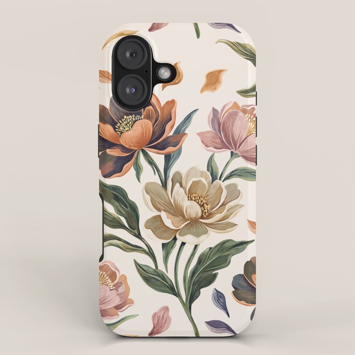 Hand Painted Peony Florals iPhone Case Gallery Image 1