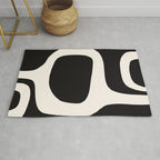 Black and White Abstract Minimal Shapes Rug Gallery Image 1