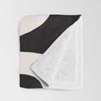 Black and White Abstract Minimal Shapes Throw Blanket Gallery Image 3