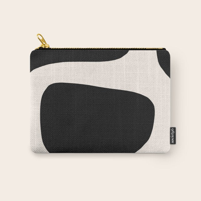 Black and White Abstract Minimal Shapes Carry All Pouch Gallery Image 1