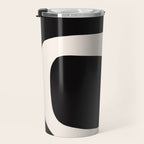 Black and White Abstract Minimal Shapes Travel Mug Gallery Image 3