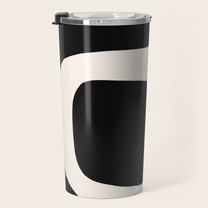 Black and White Abstract Minimal Shapes Travel Mug Gallery Image 3