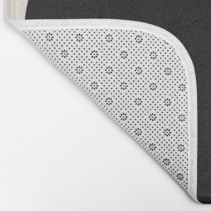 Black and White Abstract Minimal Shapes Bath Mat Gallery Image 2