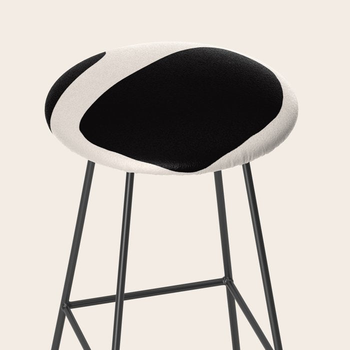 Black and White Abstract Minimal Shapes Stool Gallery Image 2