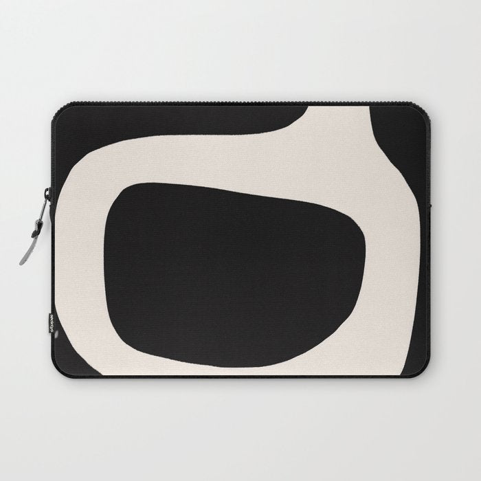 Black and White Abstract Minimal Shapes Laptop Sleeve Gallery Image 1