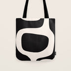 Black and White Abstract Minimal Shapes Tote Bag Gallery Image 1
